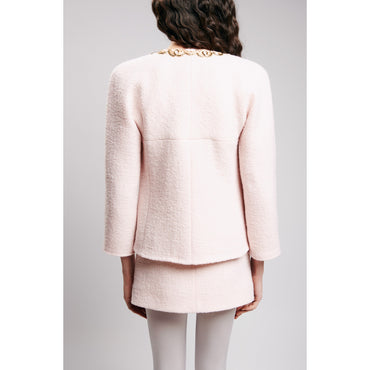Wool Tweed Jacket -  Pink