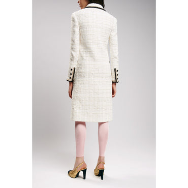 Fantasy Tweed Coat - White/Ecru/Grey