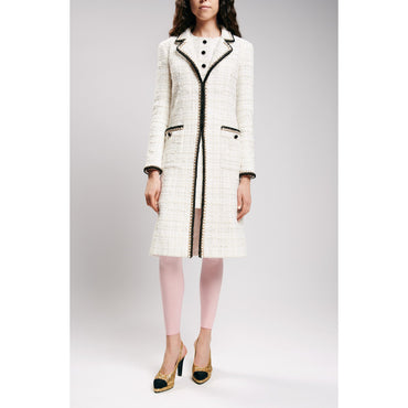 Fantasy Tweed Coat - White/Ecru/Grey