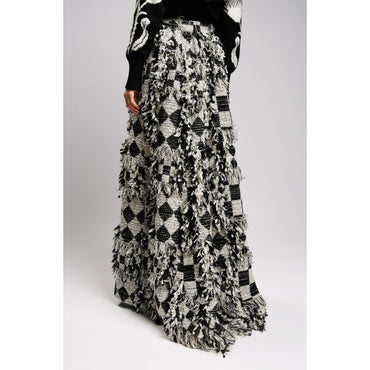 Fantasy Tweed Skirt - White/Black