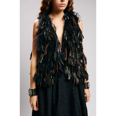Lace Vest - Black