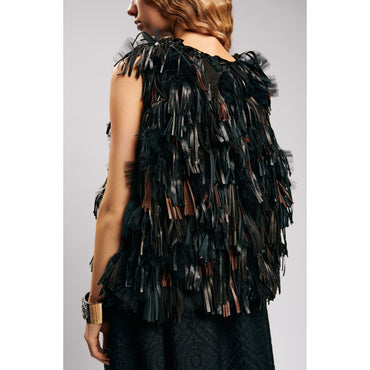 Lace Vest - Black