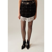 Glittered Fantasy Tweed Skirt - Black/White