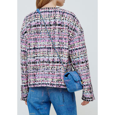 Cotton Tweed Jacket - Pink/Navy/Black/Blue/Yel