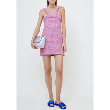 Cotton Tweed Dress -  Purple/Pink/Red