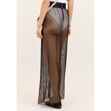 Strass Mesh Skirt - Black