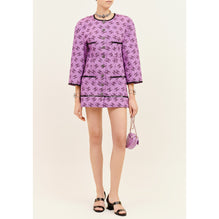 Denim Jacquard Jacket - Purple/Black