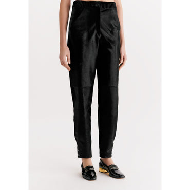 Hairy Calfskin Pants - Black