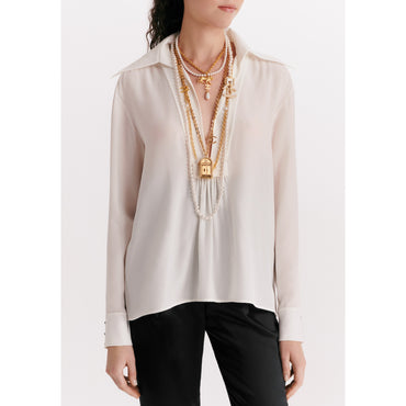 Silk Crepe Blouse - Ecru