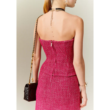 Fantasy Tweed Top - Pink/White/Black