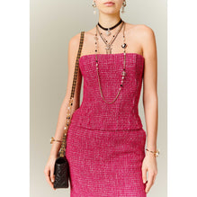 Fantasy Tweed Top - Pink/White/Black