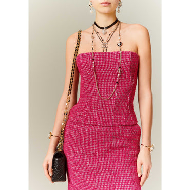 Fantasy Tweed Top - Pink/White/Black