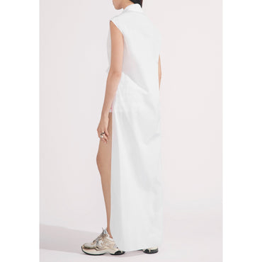 Cotton Poplin Jump Suit - White