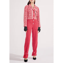 Glittered Fantasy Tweed Jump Suit - Red/White