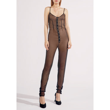 Silk Muslin Jump Suit - Black