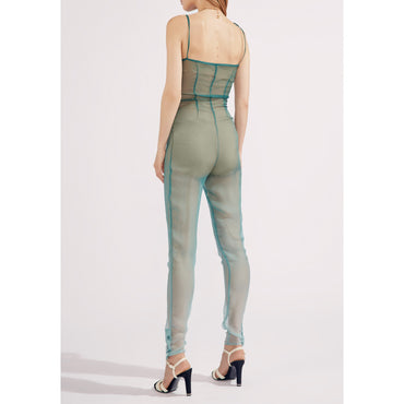 Silk Muslin Jump Suit - Blue/ Blue