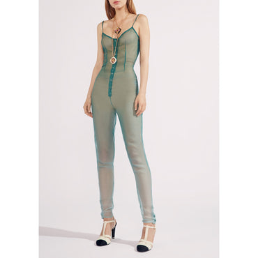 Silk Muslin Jump Suit - Blue/ Blue