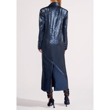 Glittered Muslin Coat - Navy