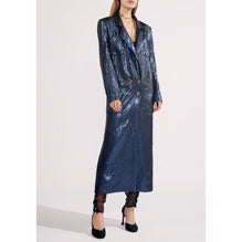 Glittered Muslin Coat - Navy