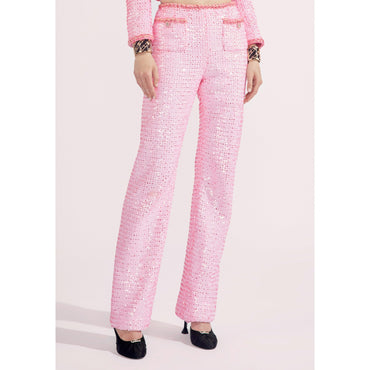 Glittered Guipure Pants - Pink