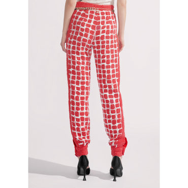 Glittered Fantasy Tweed Pants - Red/White