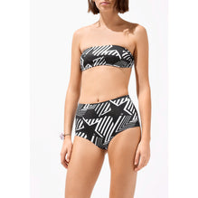 Stretch Jersey Swimming Top - Black/White
