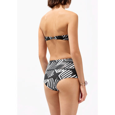 Stretch Jersey Swimming Top - Black/White