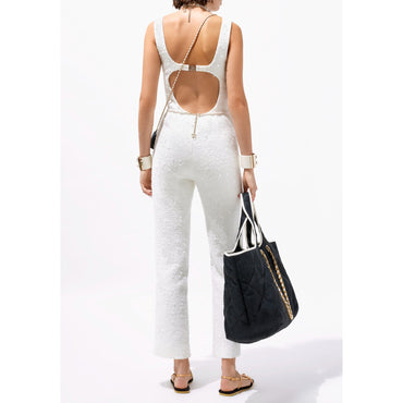 Tweed Jump Suit - Ecru