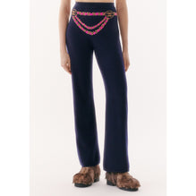 Cashmere Pants - Navy Blue/Fuchsia/Golden