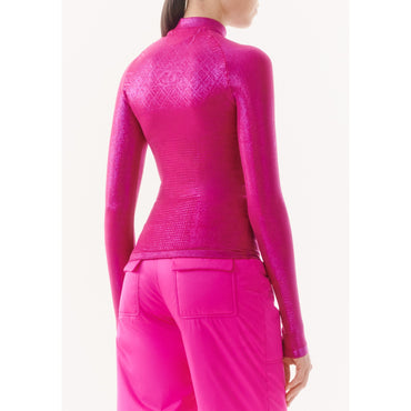 Coated Jersey Top - Pink