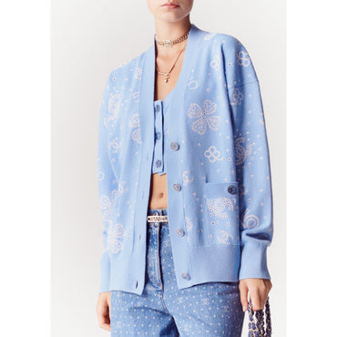 Cashmere 2Ply Cardigan -  Blue