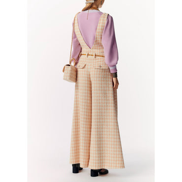 Fantasy Cotton Tweed Jump Suit -  Orange/Ecru