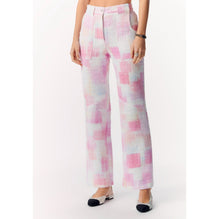 Painted Cotton Tweed Pants - Pink/White/Purple/Blue