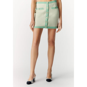 Cashmere 2Ply Skirt -  Green/Green