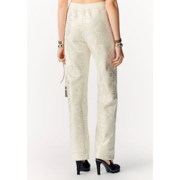 Wool & Sequins Pants - Ecru