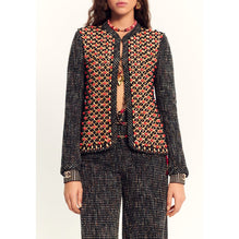 Fantasy Cotton Tweed Jacket - Bck/Gry/Ecru/Lht Ora/Pin