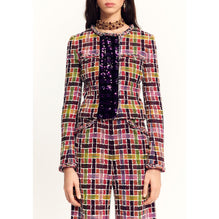 Fantasy Cotton Tweed Jacket - Burgundy/Orange/Red