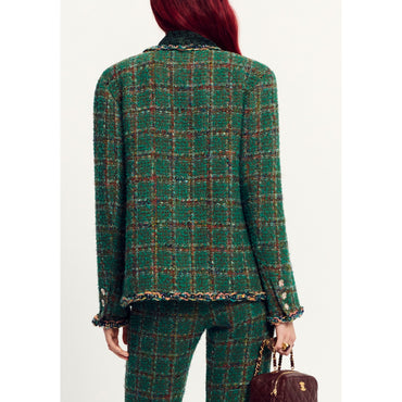 Fantasy Wool Tweed Jacket - Grn/Bwn/Blu/L Grn