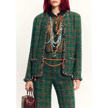 Fantasy Wool Tweed Jacket - Grn/Bwn/Blu/L Grn