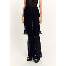 Flower Cotton Lace Skirt - Black
