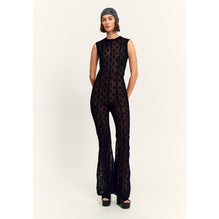 Flower Cotton Lace Jump Suit - Black