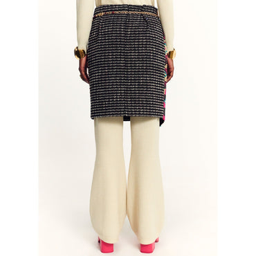 Fantasy Tweed Skirt - Black/Ecru/Gold/Pink