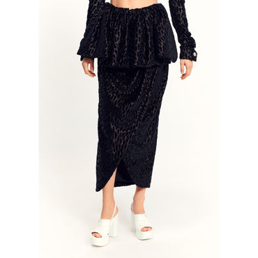 Fantasy Viscose Jersey Skirt - Black/Navy