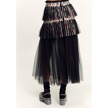 Silk Tulle Skirt - Black
