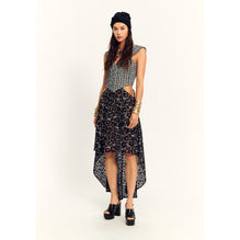 Figured Taffeta Dress - White/Black