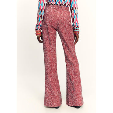 Glittered Tweed Pants - Pink/White/Black/Silver