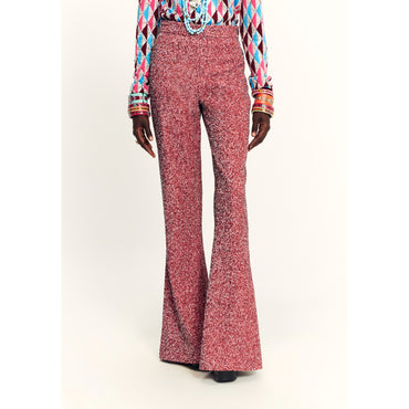Glittered Tweed Pants - Pink/White/Black/Silver