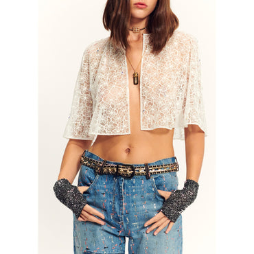 Cotton Lace Cape - Ivory