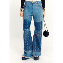 Glittered Denim Jeans - Blue/ Blue