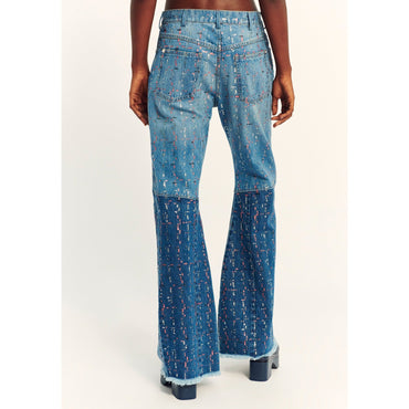 Glittered Denim Jeans - Blue/ Blue